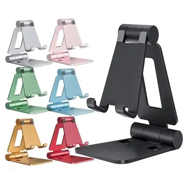 Custom Aluminum Dual Hinge Phone Stand — Adjustable Foldable Portable Device Holder 1