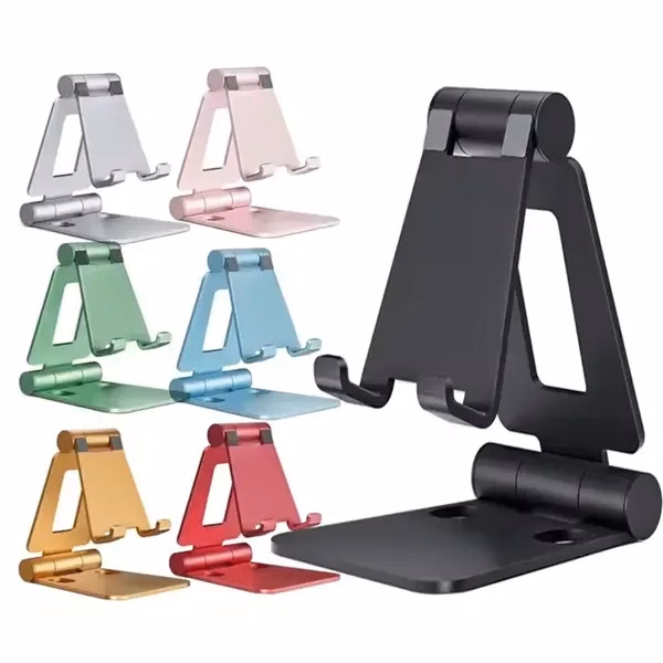 Custom Aluminum Dual Hinge Phone Stand — Adjustable Foldable Portable Device Holder