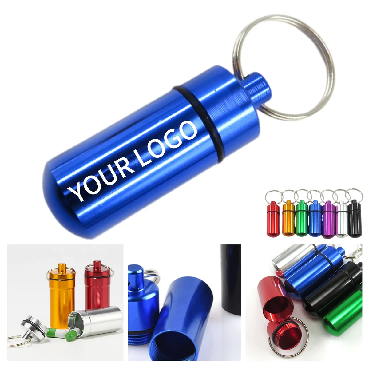 Travel Pill Bottle with Key Ring 1