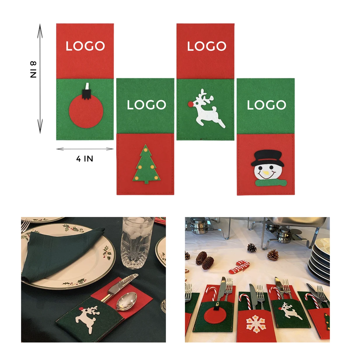 MOQ 10 PCS Versatile Christmas Cutlery Storage Bag 1