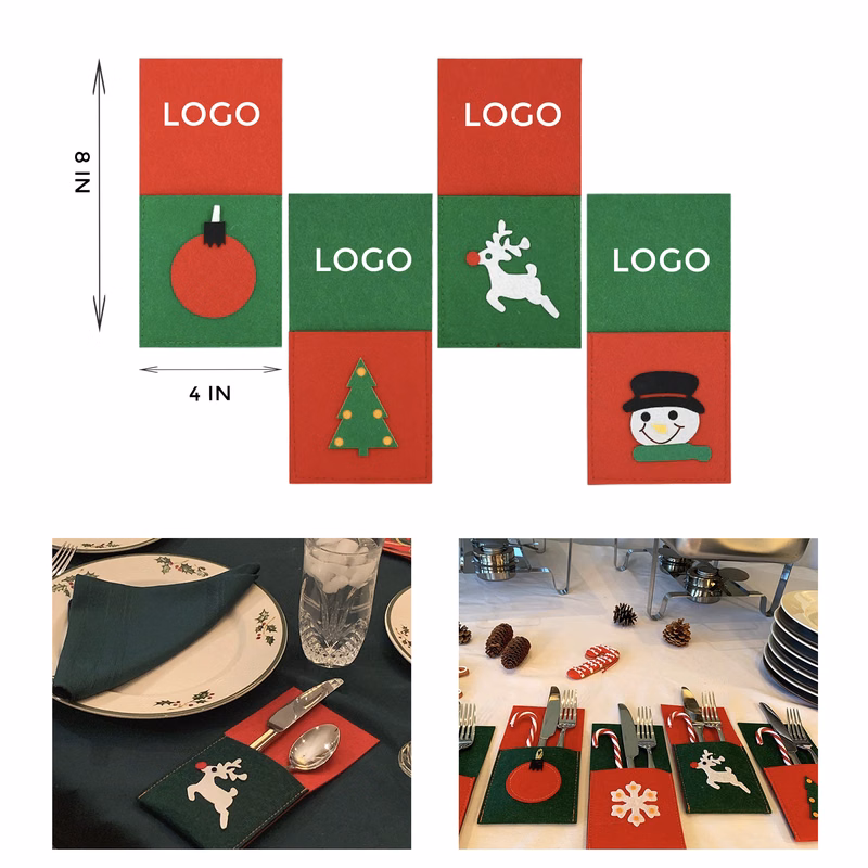 MOQ 10 PCS Versatile Christmas Cutlery Storage Bag