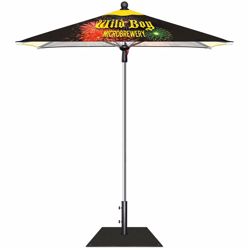 7.5' Heavy Duty Square Umbrella Kit with Steel Base
