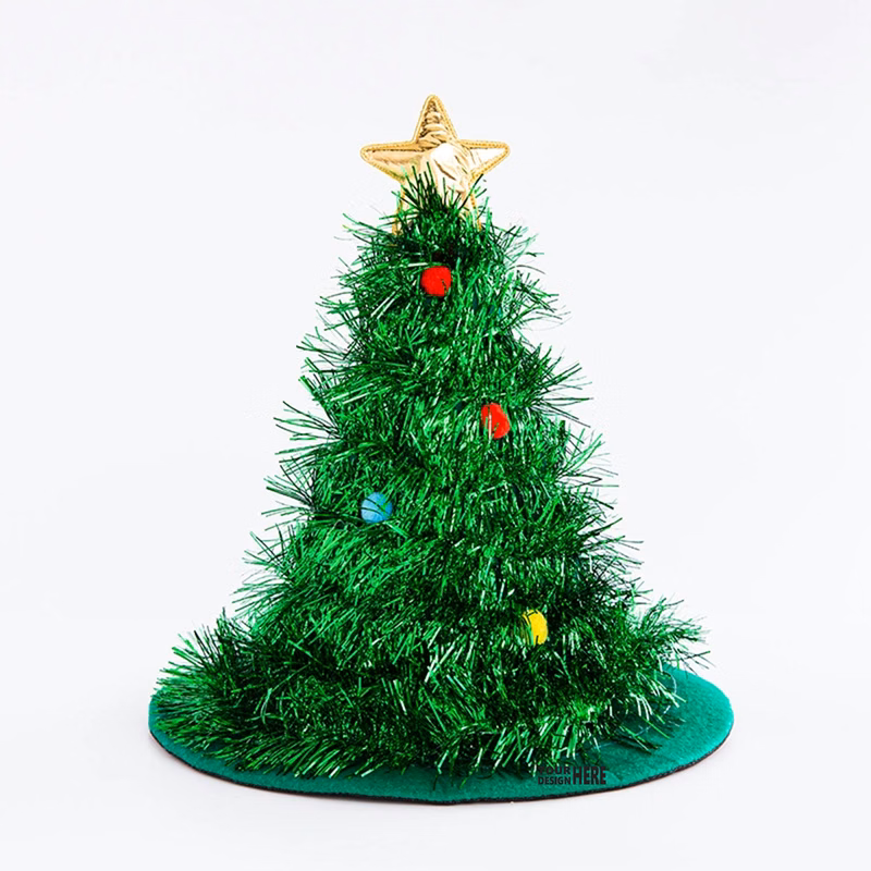 Festive Glitter Christmas Tree Hat Decoration