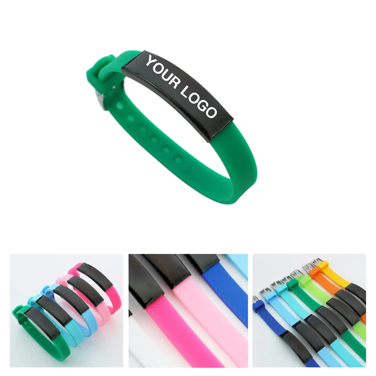 Adjustable Glidelock Clasp Silicone Bracelet 1