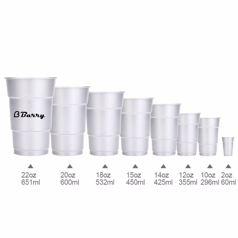 Reusable2/10/12/15/18/20/22 oz aluminum cups