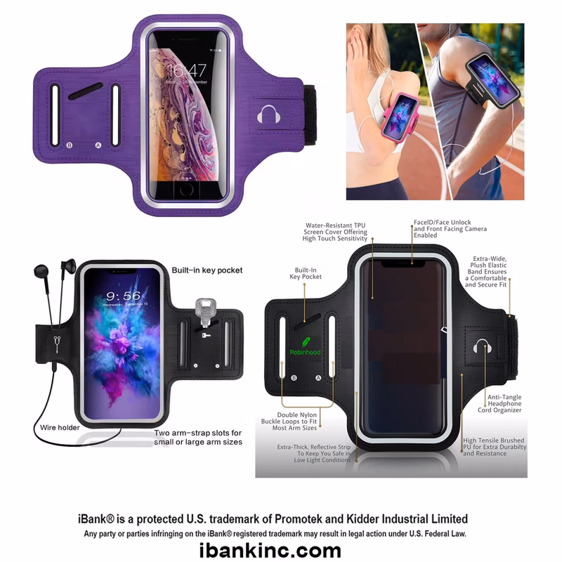 iBank ® Sport Armband for iPhone 17,16,21, Galaxy Phones & More
