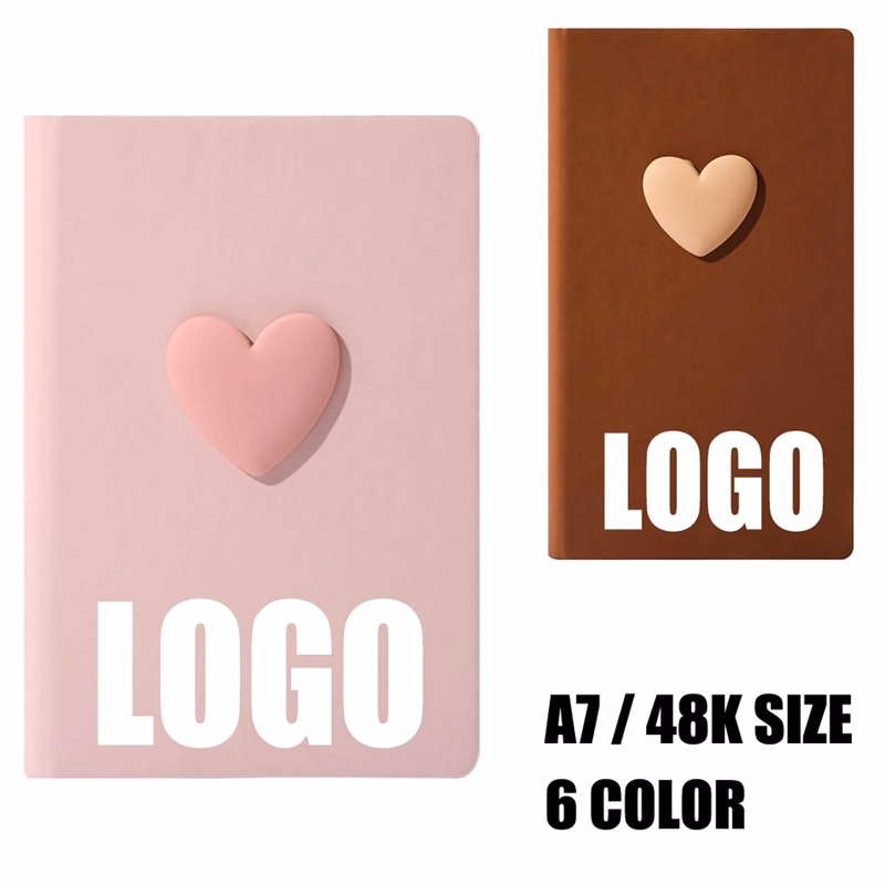 PU Leather A7/48K Heart To-Do List & Pocket Notebook
