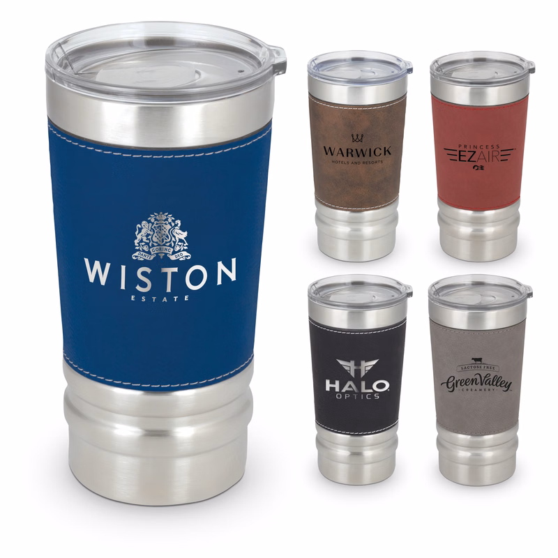 Sophisticate  Laserable Leatherette Wrap Tumbler