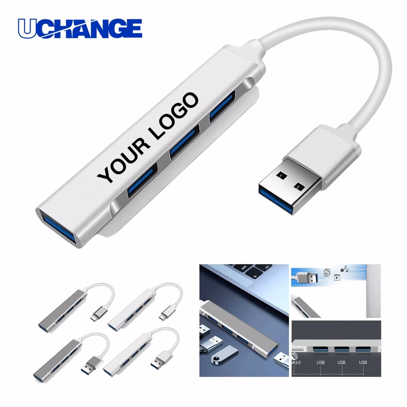 Aluminum USB Adapter Hub with 4 Additional Ports