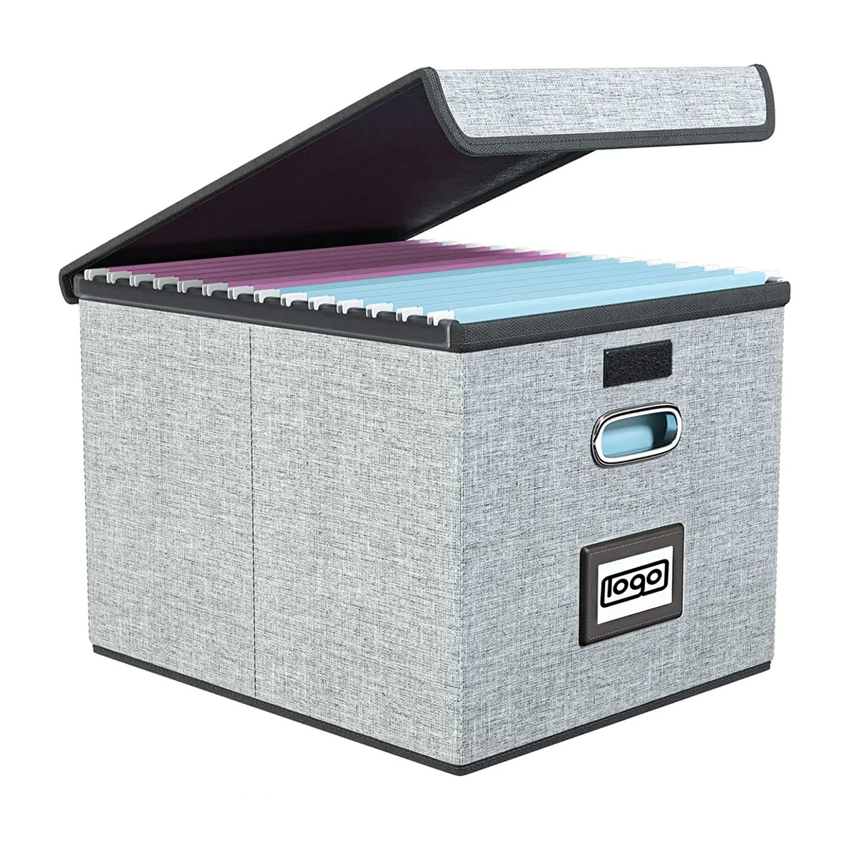 Foldable Large Storage Box for Files with Lid 1