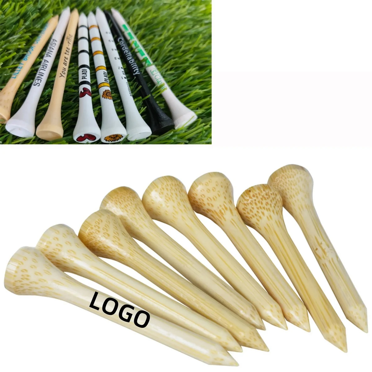 MOQ Bamboo Golf Tee Durable Eco Friendly Swing Training Aid 1