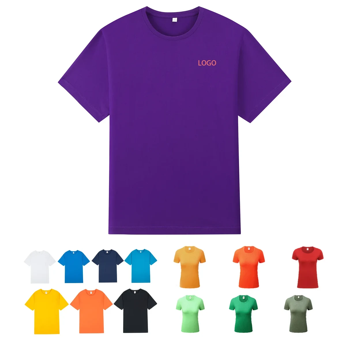 Cotton Round Neck T-shirt Custom 1