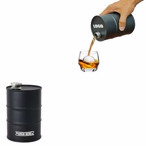 25oz Stainless Steel Barrel Flask With Tightly Sealed Cap