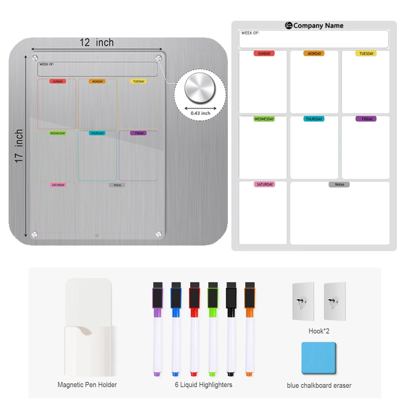 Magnetic Acrylic Dry Erase Message Board Set 1