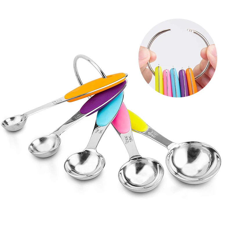 Stainless Steel Silicone Handle Measuring Spoon 1