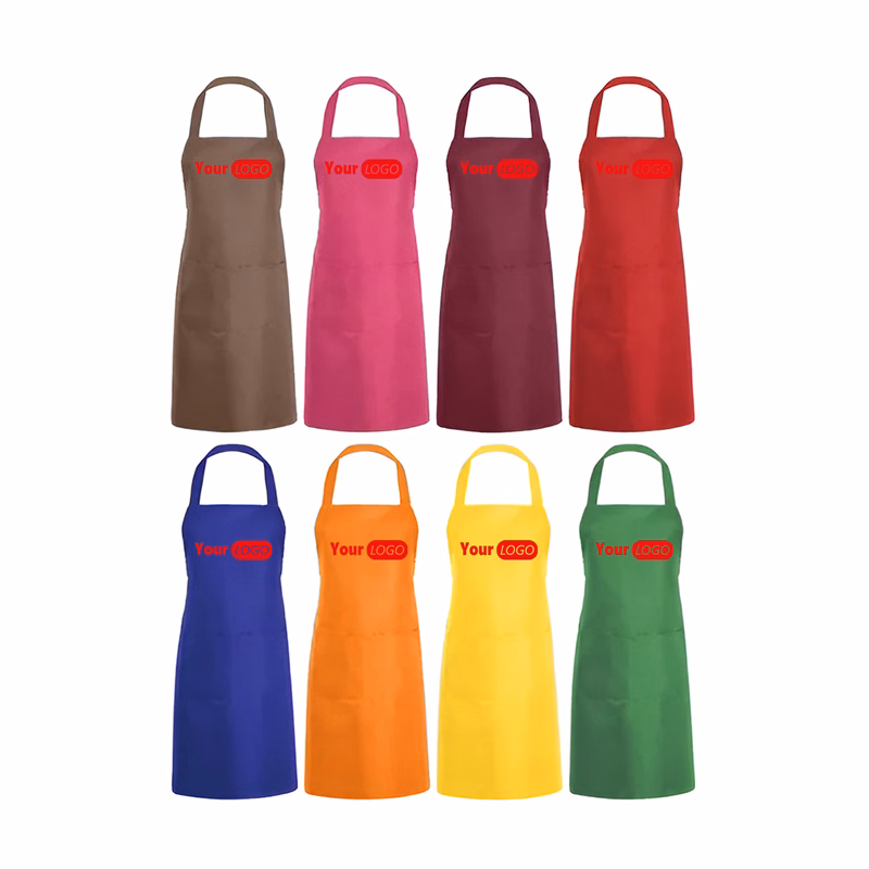 MOQ50 Custom Logo Printed Polyester Kitchen Apron