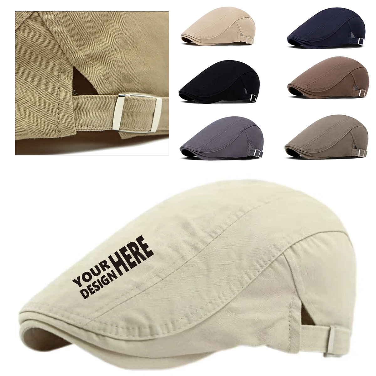 Men's Adjustable Flat Cotton Cap 1