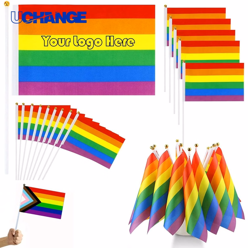 Pride Hand Held Rainbow Flag