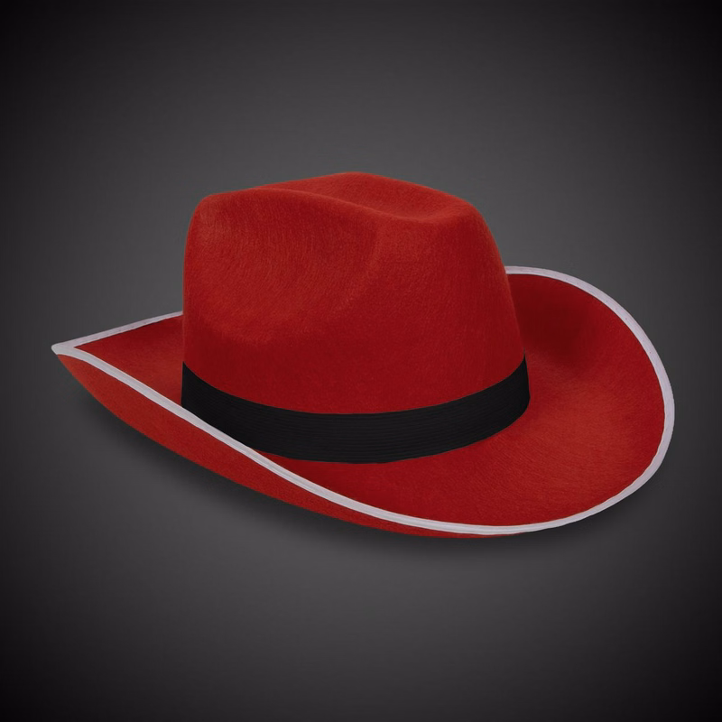 Red Cowboy Hat with Black Band(Imprinted)