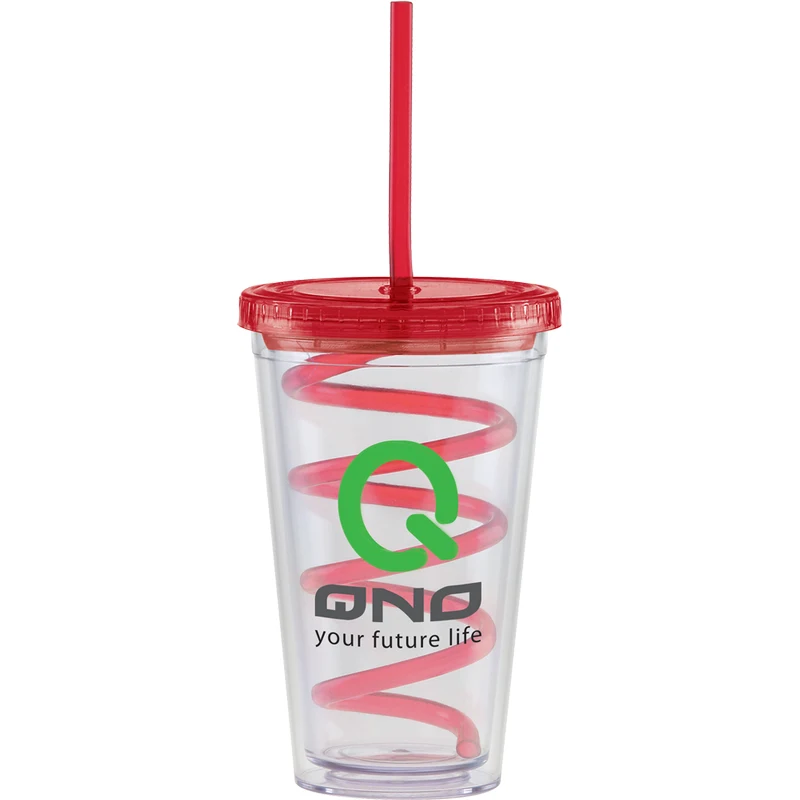 Carnival Cups-Color Curly Straw, Color Lid 1