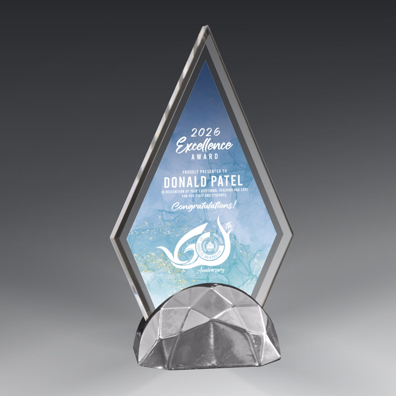 Acrylic Triangle in Metal Base
