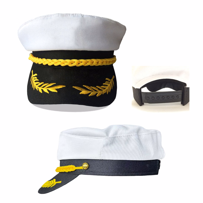 Captain Costume Hat Cap Navy Marine Admiral