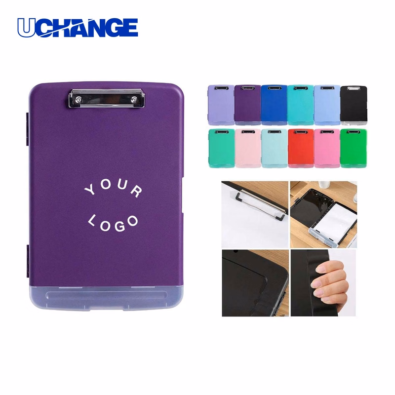 Clipboard File Box Organizer with Pen Holder and Storage