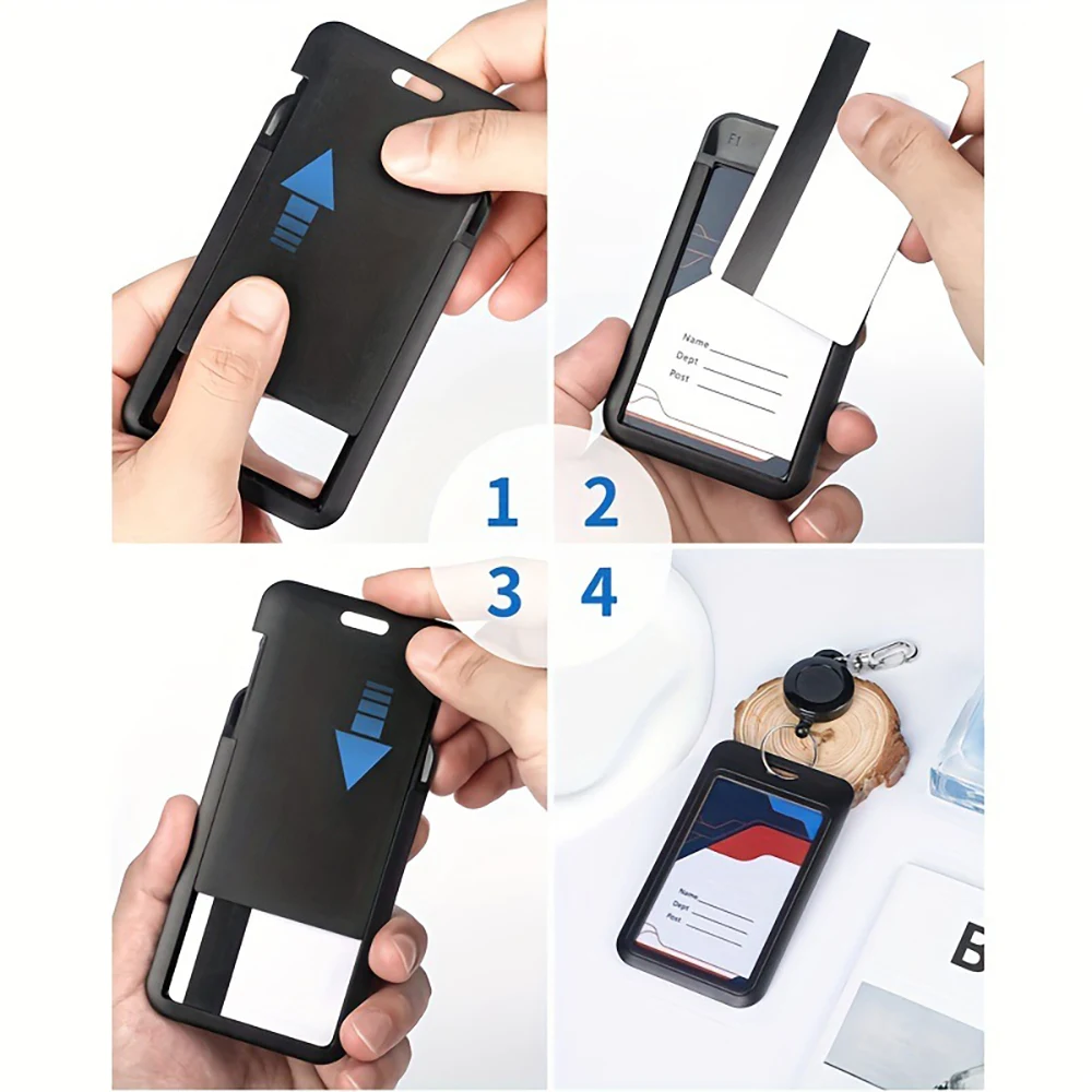 Retractable PU ID card holder 1
