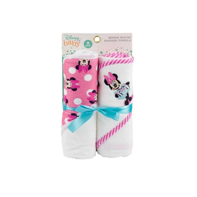 Disney Hooded Towel Sets - Dots & Stripes 2 Pk 1