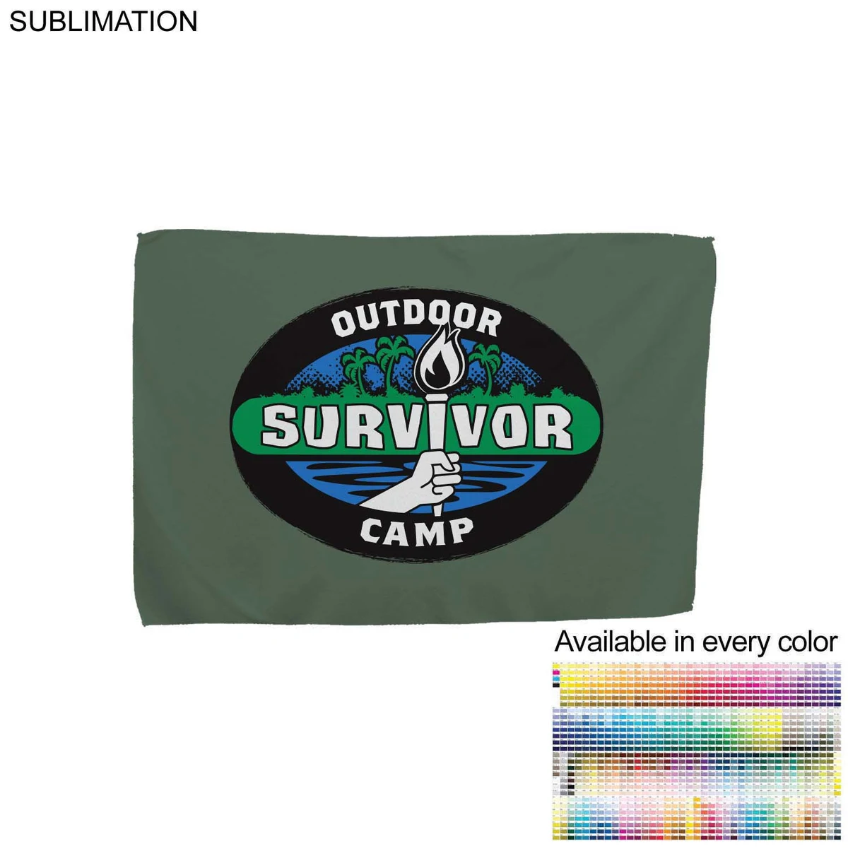 "Survivor" Themed Sublimated Microfiber Suede Cooling towel, 12"x18" 1