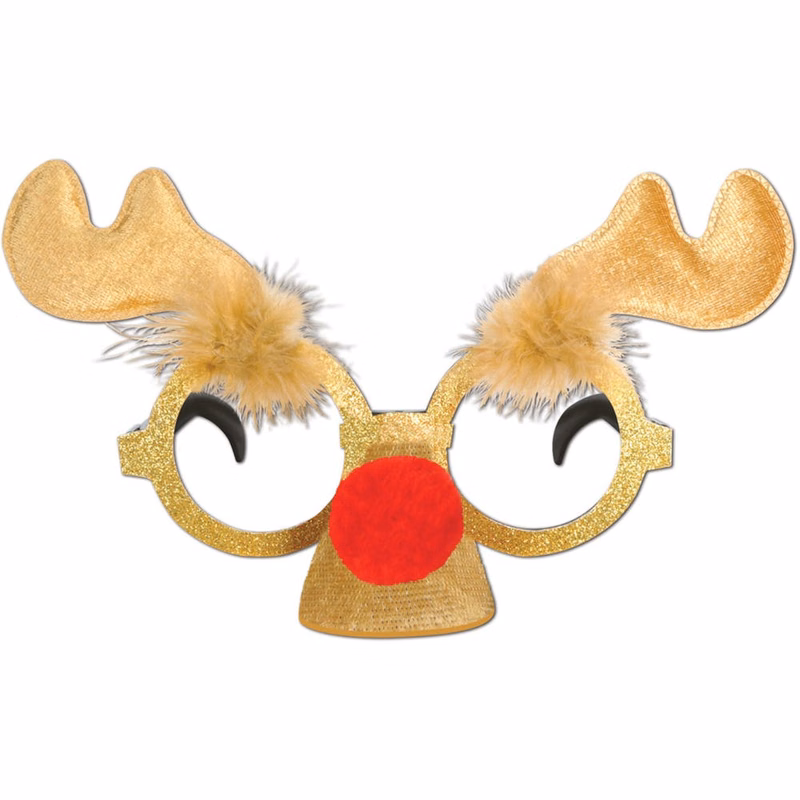 Glittered Reindeer Glasses