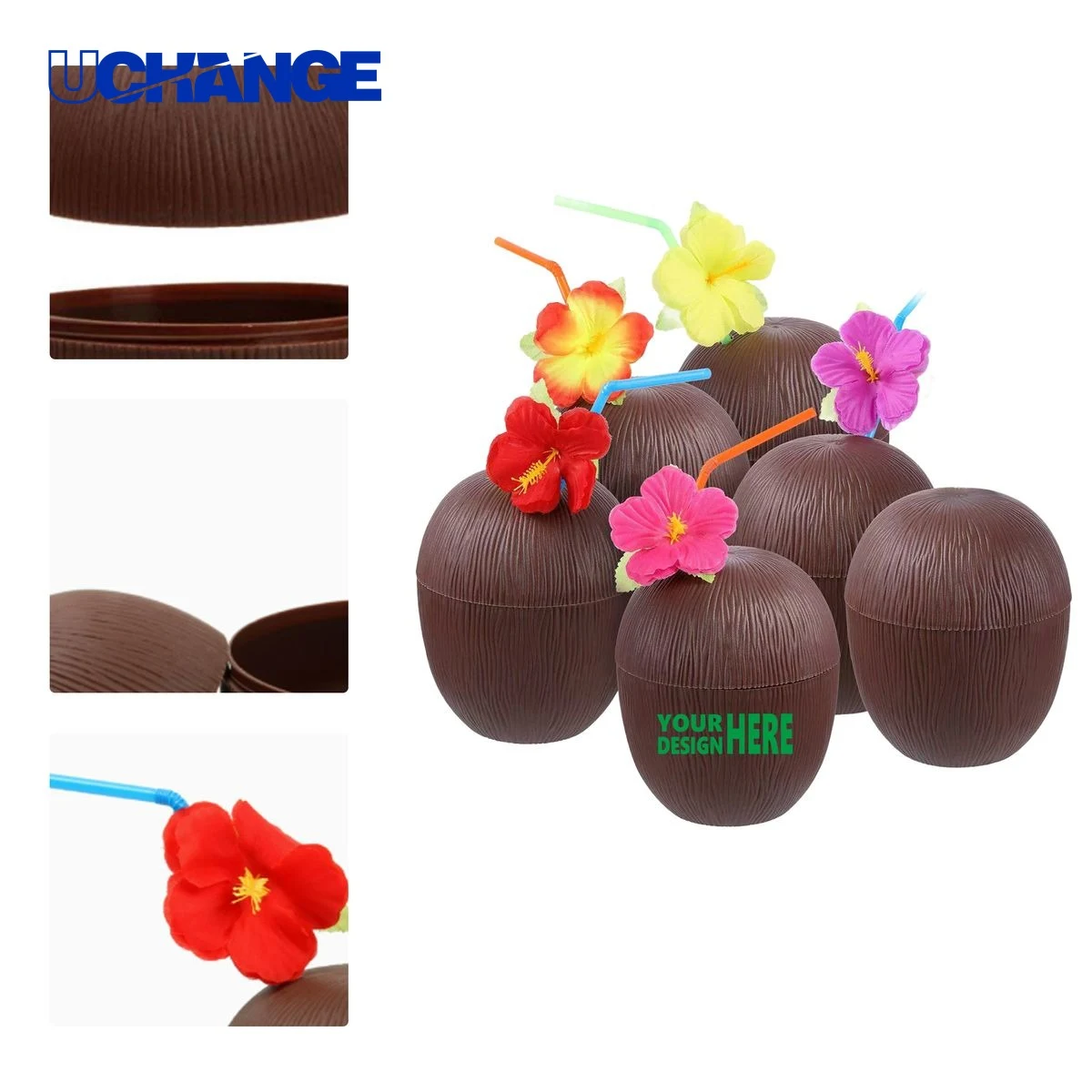 Hawaiian Party Coconut Cup Container 1