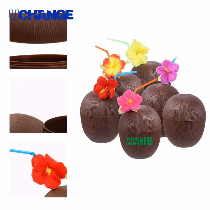 Hawaiian Party Coconut Cup Container