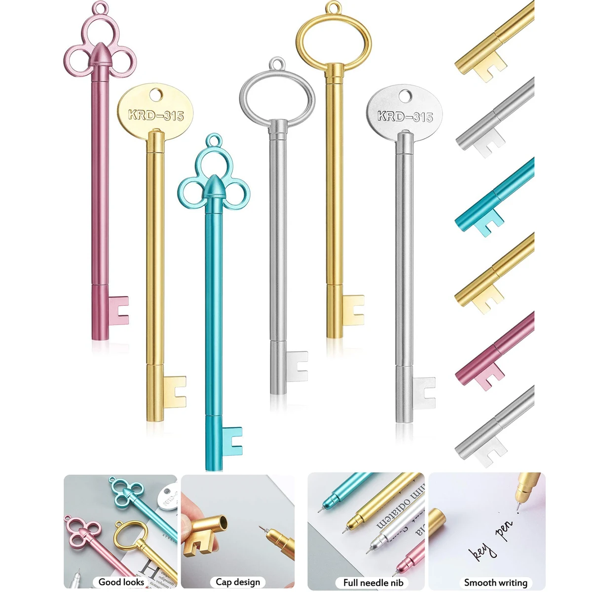 Key Shape Pen Vintage Key Gel Ink Pen 1