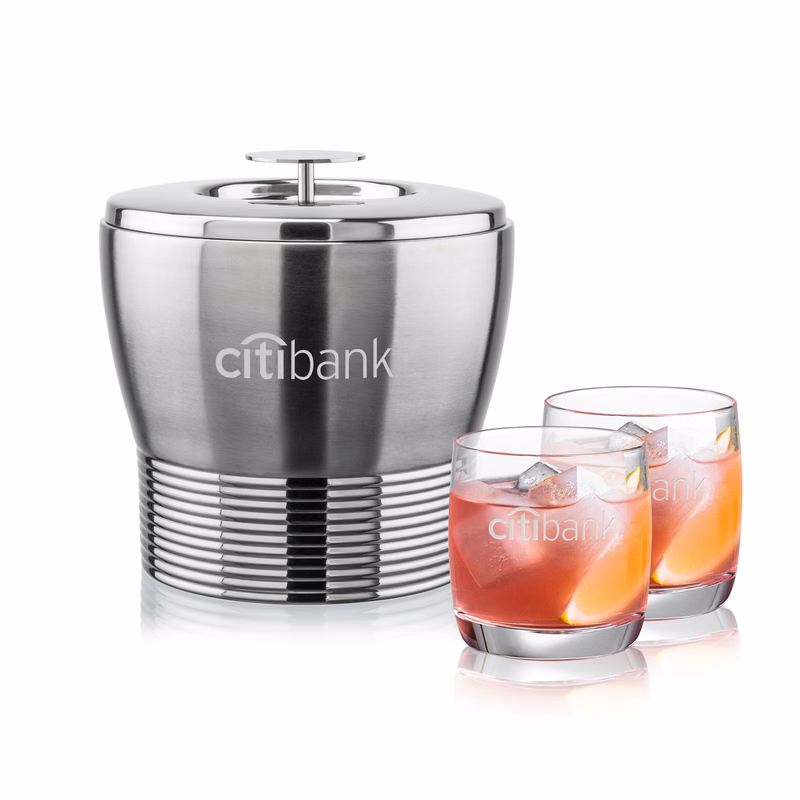 Genoa Ice Bucket & Ritz On-the-Rocks Set