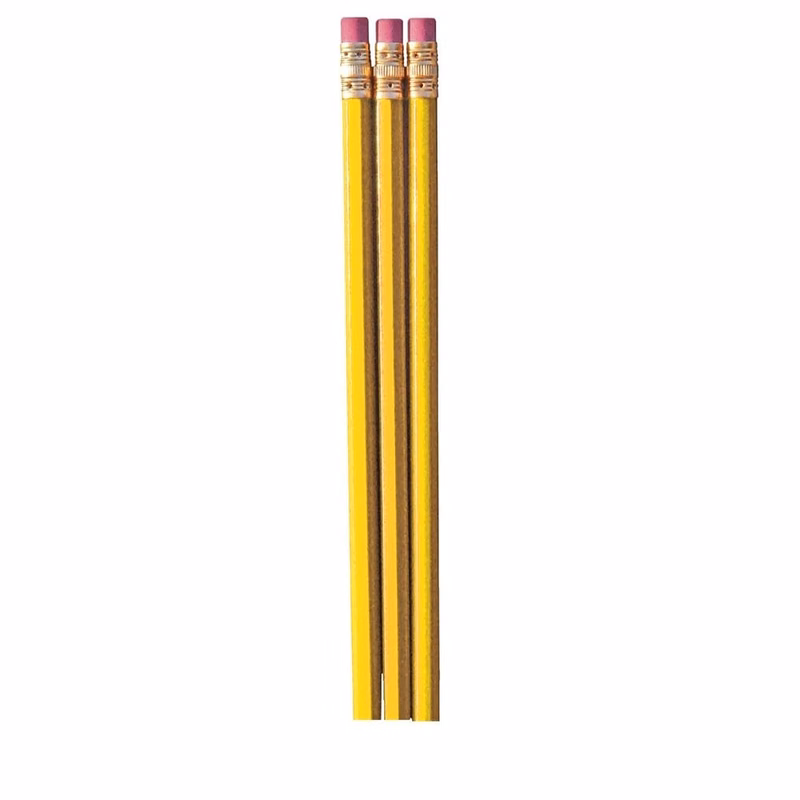 Bulk #2 Pencils with Eraser - Yellow Hexagonal