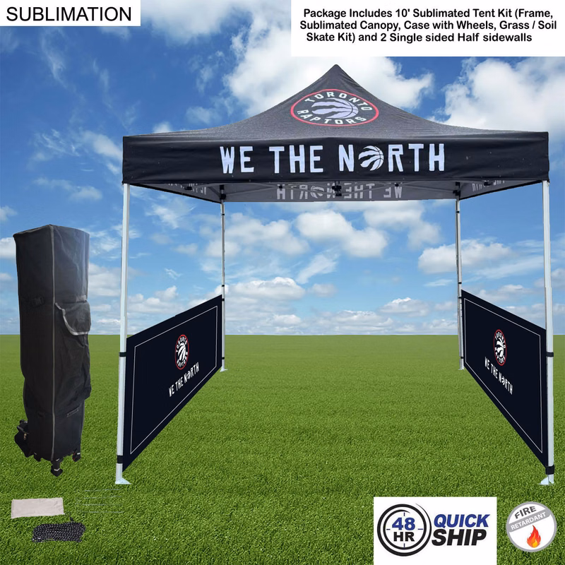 48Hr Quick Ship - Tent Sidewalls Package,10' Sublimated Tent Kit and 2 Half single sided sidewalls