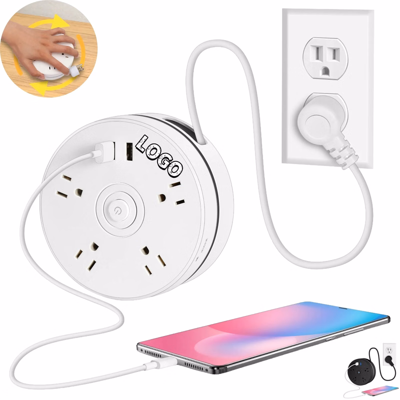 FCC Retractable Extendable Multi-Position Power Strip