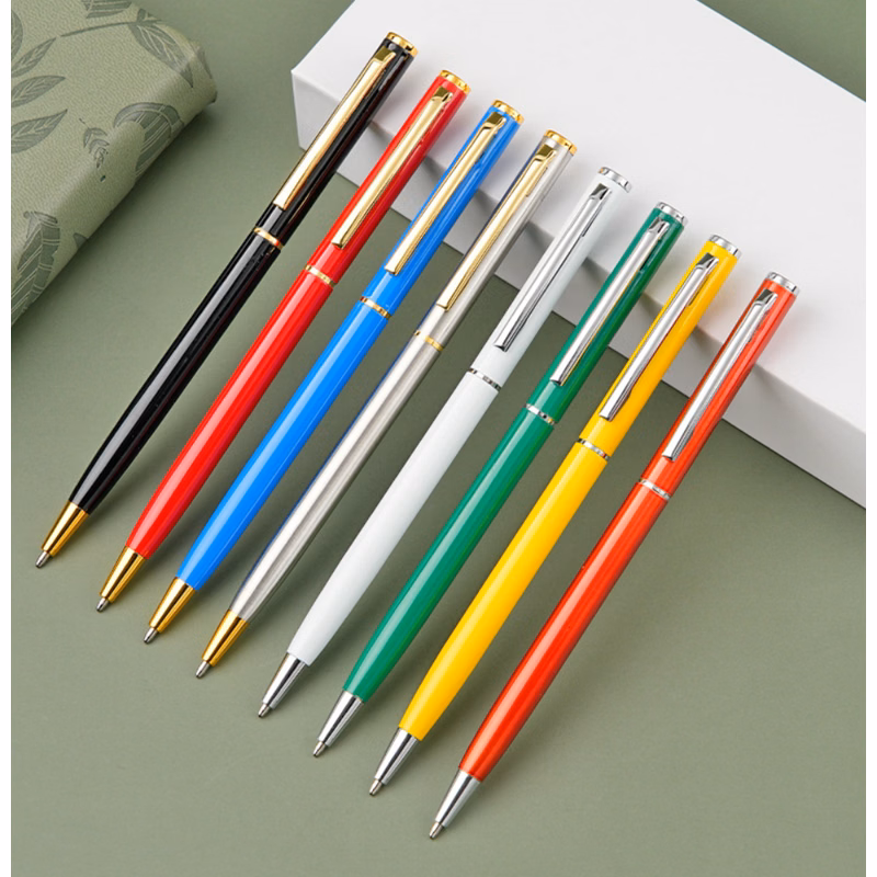 Slim Aluminum Tube Twist Ballpoint Pen