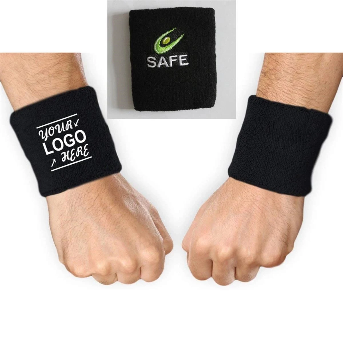 Sports Thick Solid Color Cotton Wristband/Bracer 1