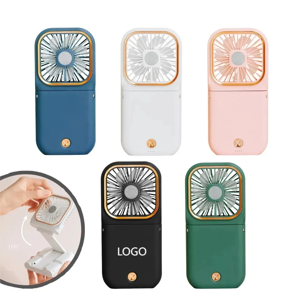 Portable Handheld Foldable Necklace Fan With Power Bank 1