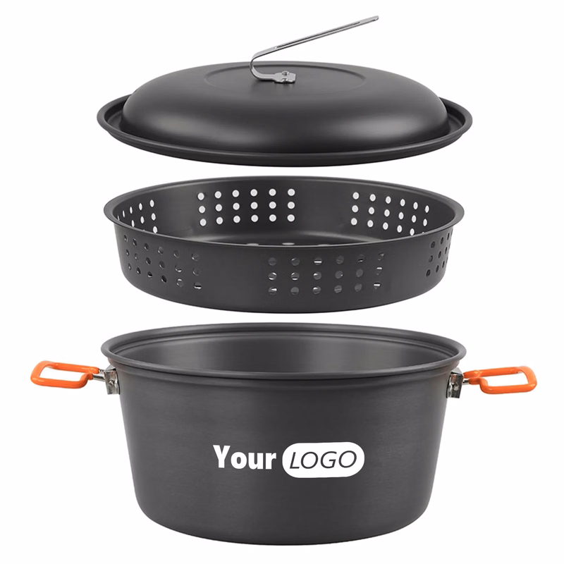 Alloy Outdoor Camping Double Ear Folding Pot