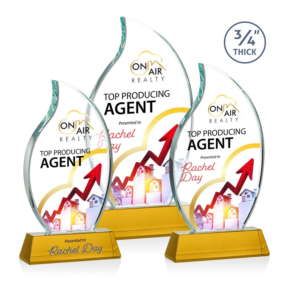 Croydon VividPrint™ Award on Newhaven Base - Amber 1