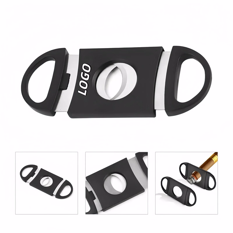 Custom Black Cigar Cutter Double Blade Guillotine