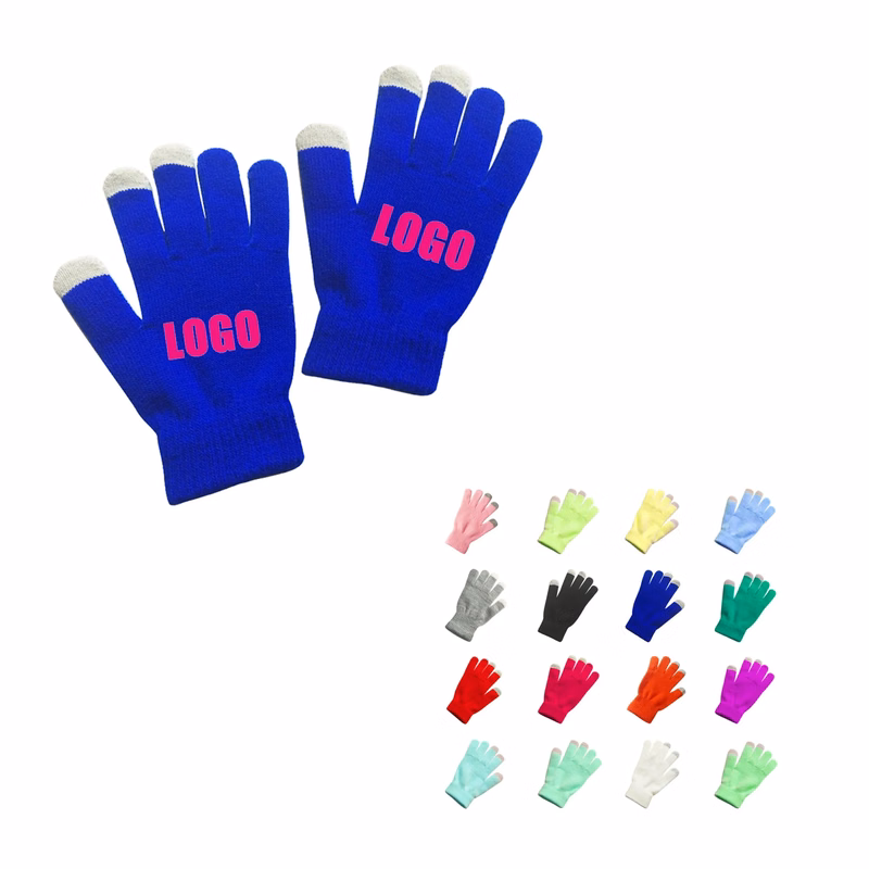 MOQ 50 Acrylic Touch Screen Knit Gloves