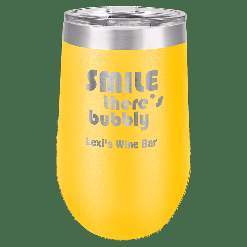 Polar Camel 16 oz. Yellow Vacuum Insulated Stemless Tumbler with Lid