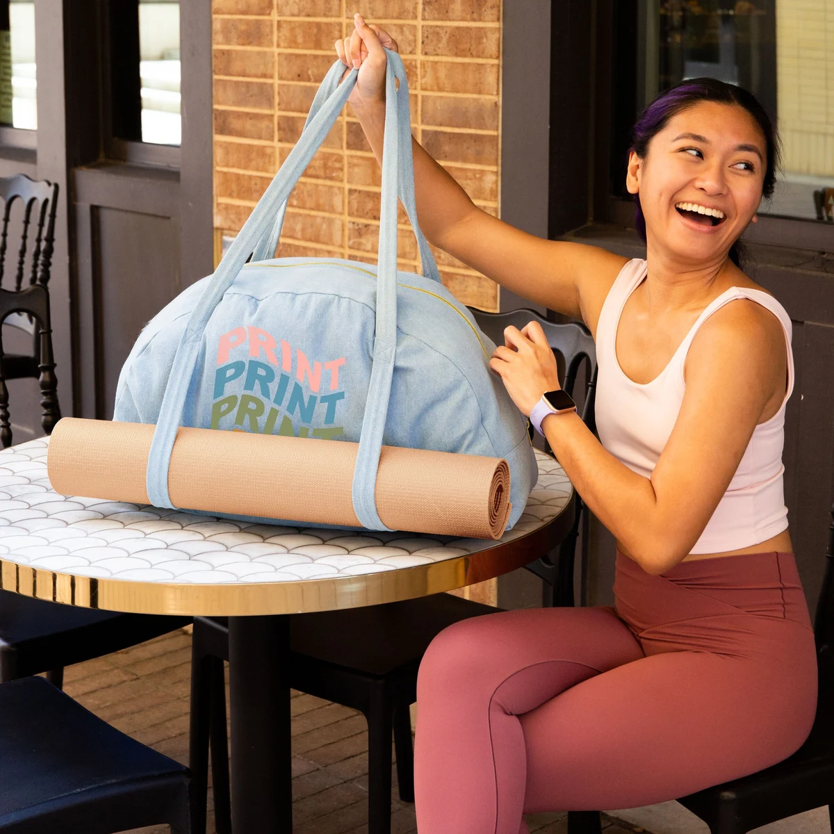 SOMEWHERE YOGA TOTE - DENIM 1
