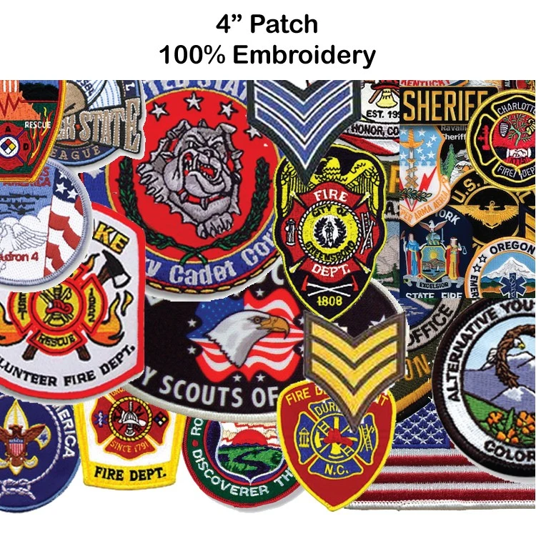 4" Embroidered Patch - 100% Embroidery 1