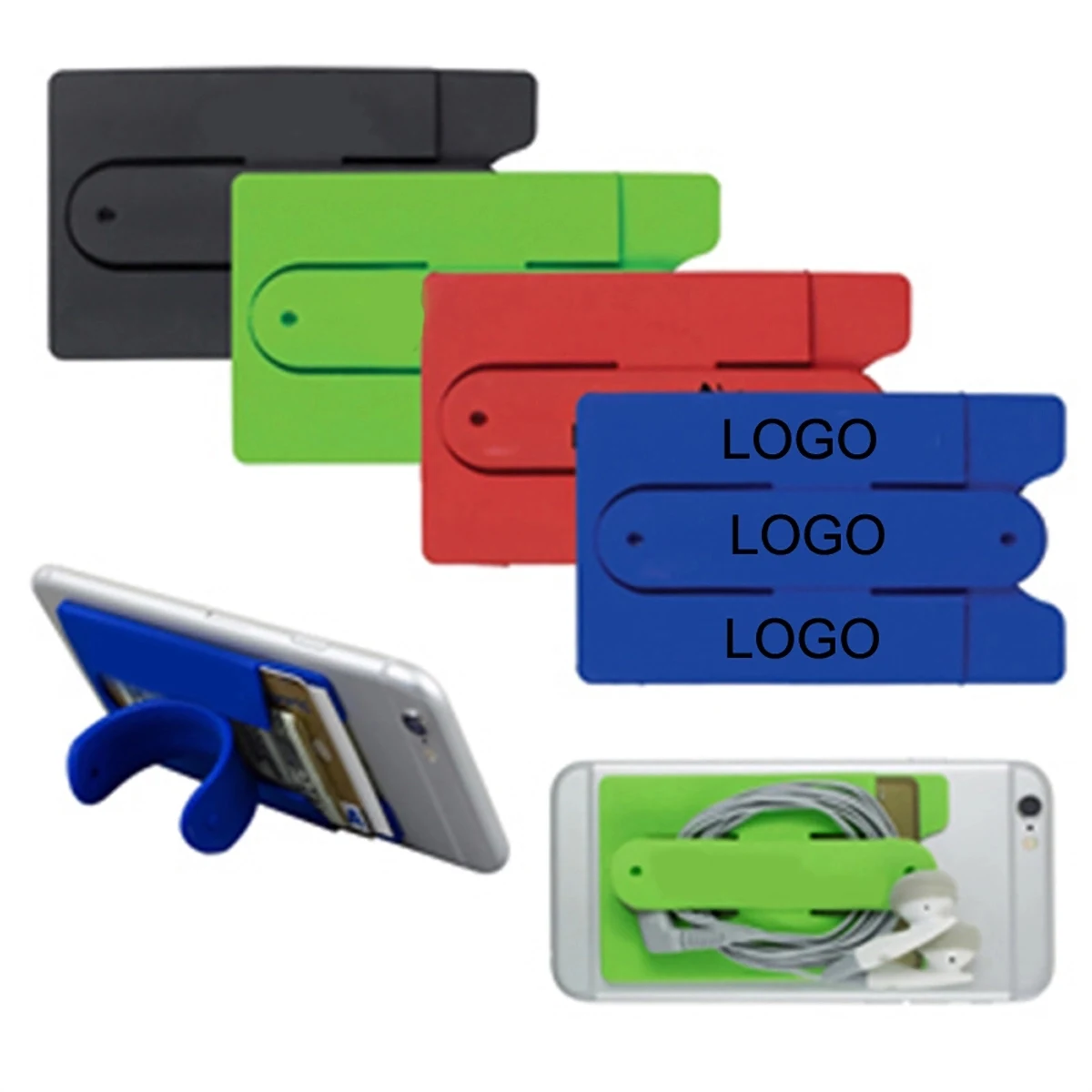 Two Function Soft Silicone Cell Phone Kickstand & Wallet 1