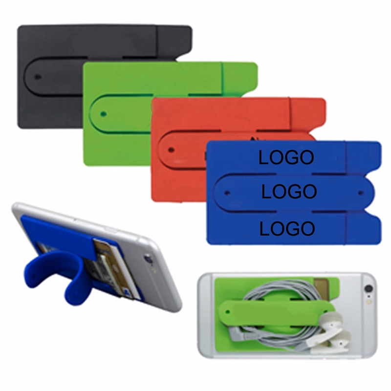 Two Function Soft Silicone Cell Phone Kickstand & Wallet